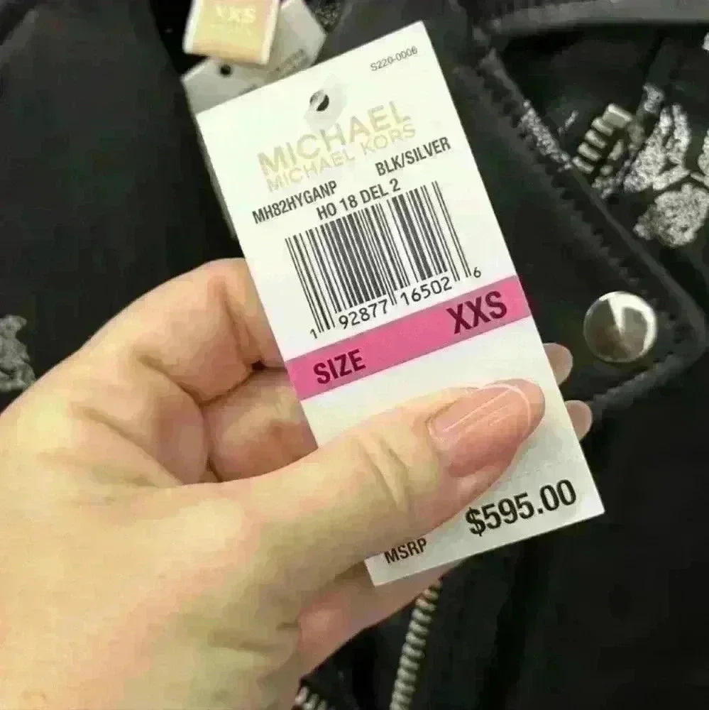 NWT MIchael Kors leather jacket XXS - Picture 2 of 5